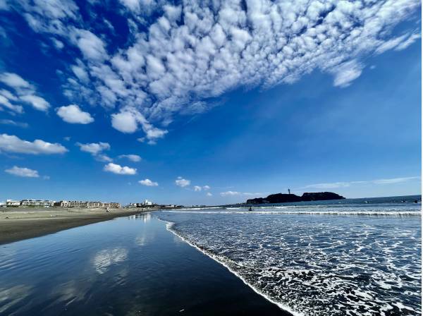 鵠沼海岸、海まで約480ｍ