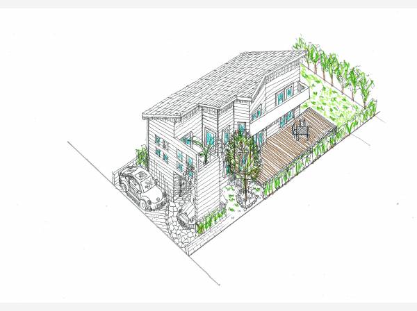 鳥観図 木造/建物面積約79.33㎡/2500～3000万円