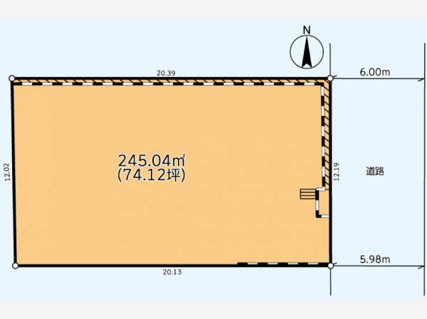 245.04㎡（約74坪）の整形地