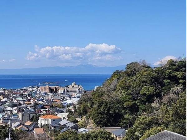 海と富士山を望みます