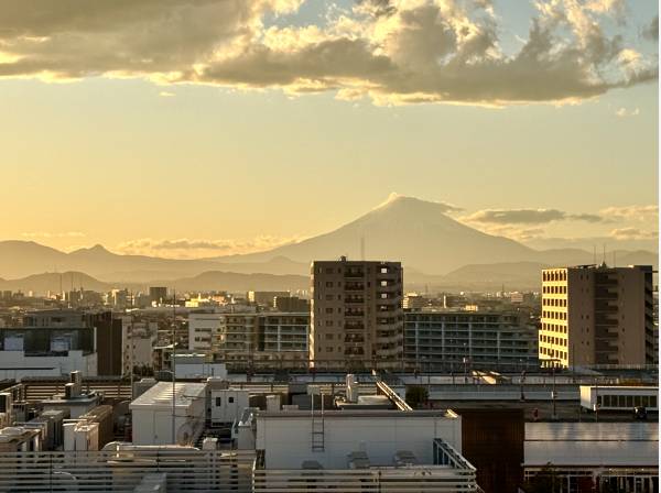 共用部からは迫力のある富士山を一望