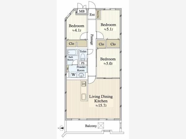 3LDK／69.70㎡のお部屋です