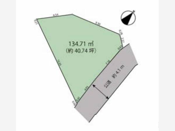 約４０坪　ユニークな台形地